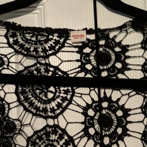 Mossimo Supply Co. Sweaters - Black Duster Length Lace Kimono Mossimo Supply Co. Sweaters - Black Duster Length Lace Kimono
